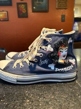 Converse Navy Sailor Jerry 'Poison Girl' High Top Sneakers, Size 5(Women’s 7)